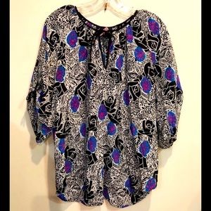 Yumikim Tie Neck Pattern Top